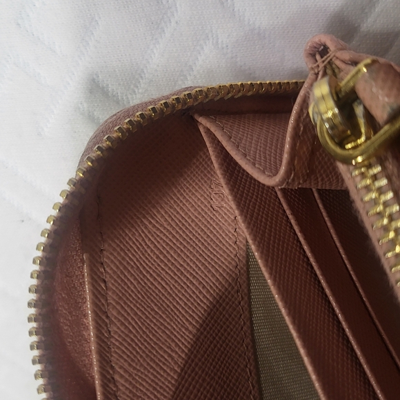 Prada Saffiano Leather Flower Pearl Long Zip Around Wallet - Picture 8 of 10